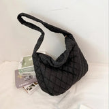 Large Down Cotton Shoulder Bag Plaid Crossbody Bags For Women Handbags