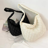 Large Down Cotton Shoulder Bag Plaid Crossbody Bags For Women Handbags