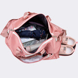 Large Waterproof Travel Bag Gym Duffle Yoga Tote with Shoe Compartment