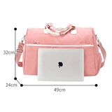 Large Waterproof Travel Bag Gym Duffle Yoga Tote with Shoe Compartment