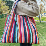 Large Reusable Grocery Bags Women's Shoulder Bags Heavy Storage Bags