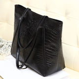 Crocodile Pattern Shoulder Bag for Women Pu Leather Tote Handbag