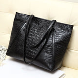 Crocodile Pattern Shoulder Bag for Women Pu Leather Tote Handbag