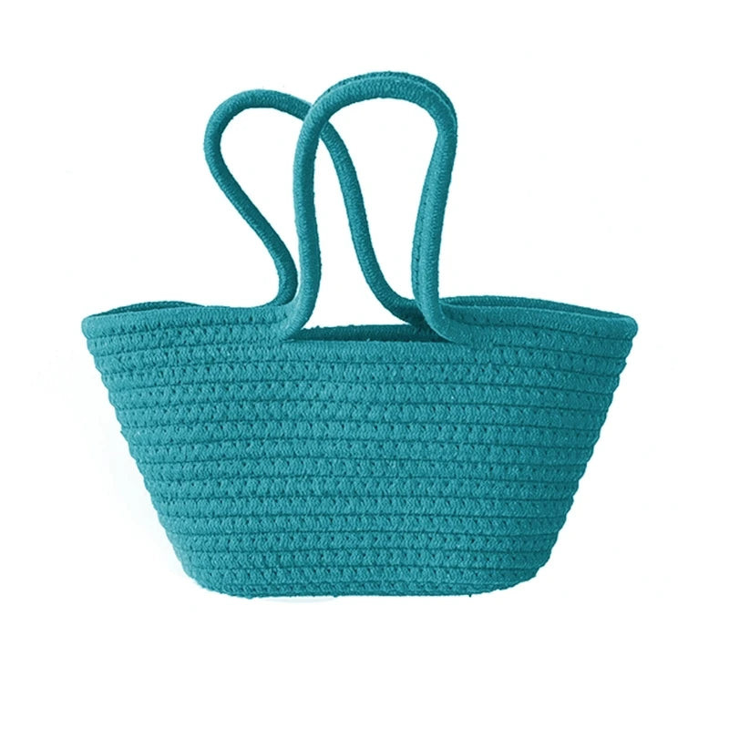 Large Handbag Shoulder Bag Boho Basket Bag Handle Tote Summer Beach Bag