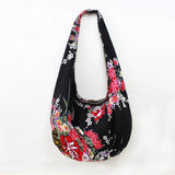 Bohemian Floral Canvas Shoulder Bag Women's Handbag