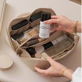 Large Leather Travel Cosmetic Bag for Women - Makeup Organizer