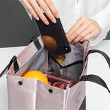 Pink Insulated Lunch Bag for Women, Durable Bento Pouch Thermal Tote