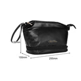 Large Double Layer Makeup Bag PU Leather Travel Organizer Toiletry Pouch