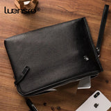Large Men Wallet Leather Organizer Anti-theft Lock Moneybag Men Purse