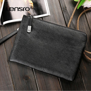 Large Men Wallet Leather Organizer Anti-theft Lock Moneybag Men Purse