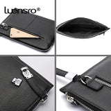 Large Men Wallet Leather Organizer Anti-theft Lock Moneybag Men Purse