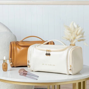Large Opening Cosmetic Bag Makeup Storage Travel Toiletrie Organizer