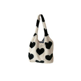 Large Plush Shoulder Bag for Women Fluffy Fur Tote Bag