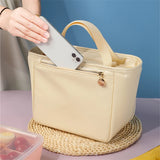 Large Portable Insulated Lunch Bag Waterproof PU Food Carrier Thicken Thermal Bo