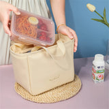 Large Portable Insulated Lunch Bag Waterproof PU Food Carrier Thicken Thermal Bo
