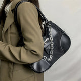 Retro PU Leather Shoulder Bag for Women Chain Messenger Handbag