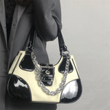 Retro PU Leather Shoulder Bag for Women Chain Messenger Handbag