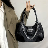 Retro PU Leather Shoulder Bag for Women Chain Messenger Handbag