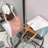 Large Capacity Pu Leather Tote Bag Women Shopping Handbag Ladies Shoulder Bag