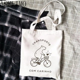 Capybara Cartoon Print Large Shopper Bag Canva Tote Handbag Women Beach Lady Bag