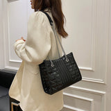 Quilted Chain Crossbody Tote Bag Leather Shoulder Bag