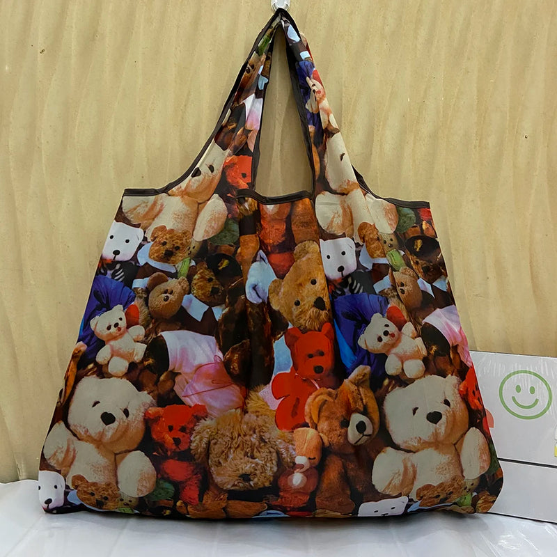 Large Reusable Shopping Bag Foldable Shoulder Handbag