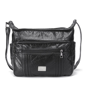 Large Soft Bag Casual Women Bag Purse Wash Pu Leather Shoulder Bag Handbag