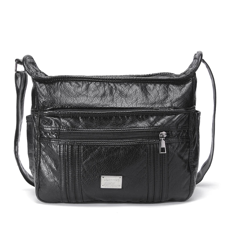 Large Soft Bag Casual Women Bag Purse Wash Pu Leather Shoulder Bag Handbag