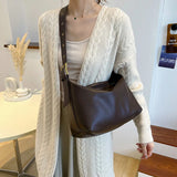 Soft Leather Bucket Crossbody Bag Retro Women's Handbag