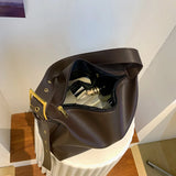 Soft Leather Bucket Crossbody Bag Retro Women's Handbag