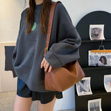 Soft Leather Bucket Crossbody Bag Retro Women's Handbag