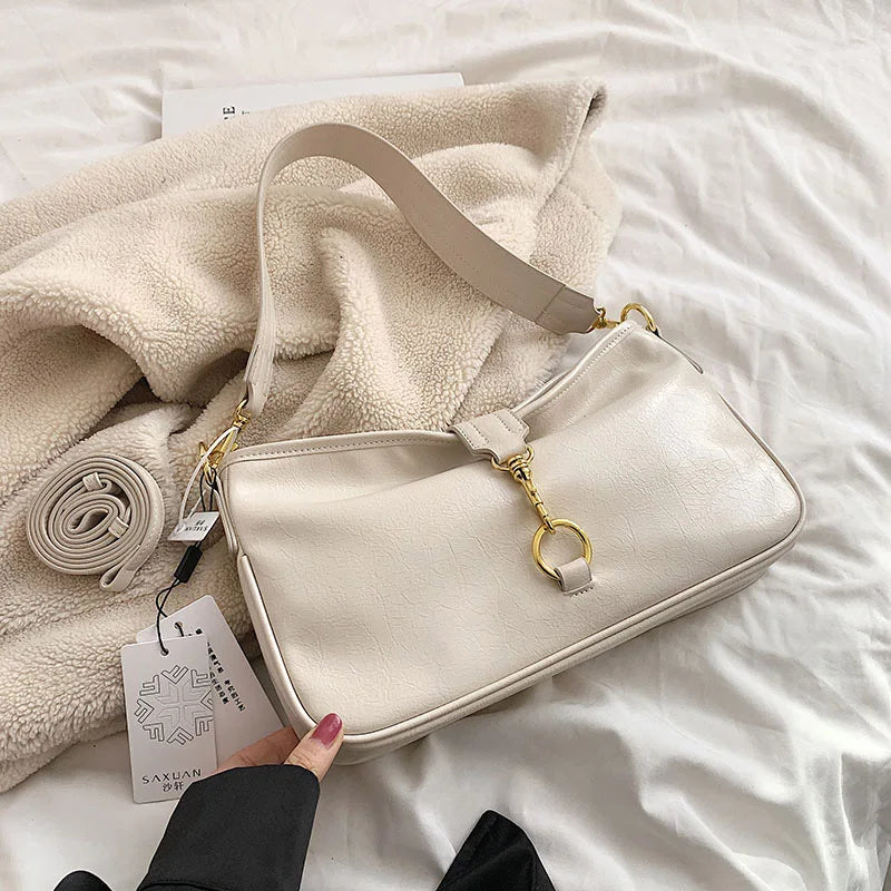 Vintage Soft Leather Crossbody Bag for Women