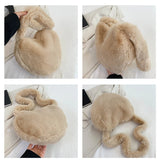 Plush Winter Tote Bag for Women Fluffy Fur Handbag