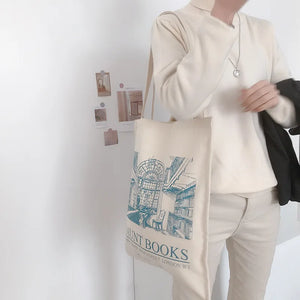 Canvas Shoulder Bag London Daunt Books Daily Shopping Bags