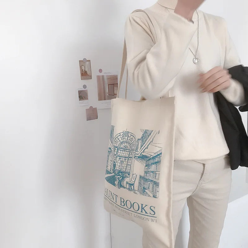 Canvas Shoulder Bag London Daunt Books Daily Shopping Bags