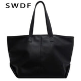 Large Tote Shoulder Bags Vintage Women Soft PU Leather Handbags