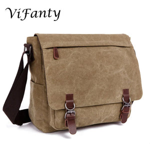 Vintage Canvas Messenger Shoulder Bag for 15inch Laptop