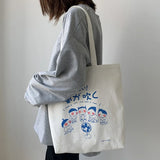 Japanese Cartoon Canvas Tote Bag Eco-Friendly Female Handbag