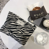 Large Women Leopard Cosmetic Bag Canvas Waterproof Zipper Make Up Bag Travel