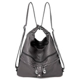 Large Women Shoulder Bag Soft Leather Crossbody Messenger Totes 3 Pocket Bag