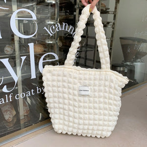 Canvas Shoulder Tote Bag for Women Cloud Bubbles Handbag