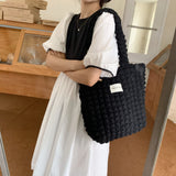 Canvas Shoulder Tote Bag for Women Cloud Bubbles Handbag