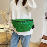 Large Women's Waist Bag Chest Bag PU Leather Waterproof Fanny Pack