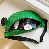 Large Women's Waist Bag Chest Bag PU Leather Waterproof Fanny Pack