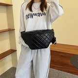 Large Women's Waist Bag PU Leather Waterproof Fanny Pack Messenger Shoulder Bags