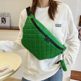 Large Women's Waist Bag Chest Bag PU Leather Waterproof Fanny Pack