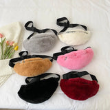 Plush Winter Waist Bag Large Women's Fanny Pack Chest Bag