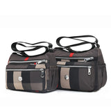 Women Crossbody Bag Plaid Stripes Nylon Shoulder Bags Messenger Handbags