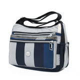 Women Crossbody Bag Plaid Stripes Nylon Shoulder Bags Messenger Handbags