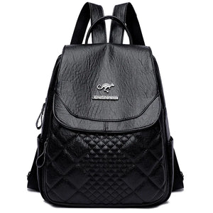 Large-capacity Women Backpack Soft Leather Anti-theft Backpack